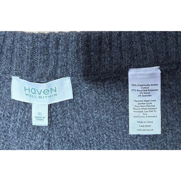 Haven Well Within Brushed Sweater Knit Wide Leg Pants Size XL Gray - Picture 3 of 7